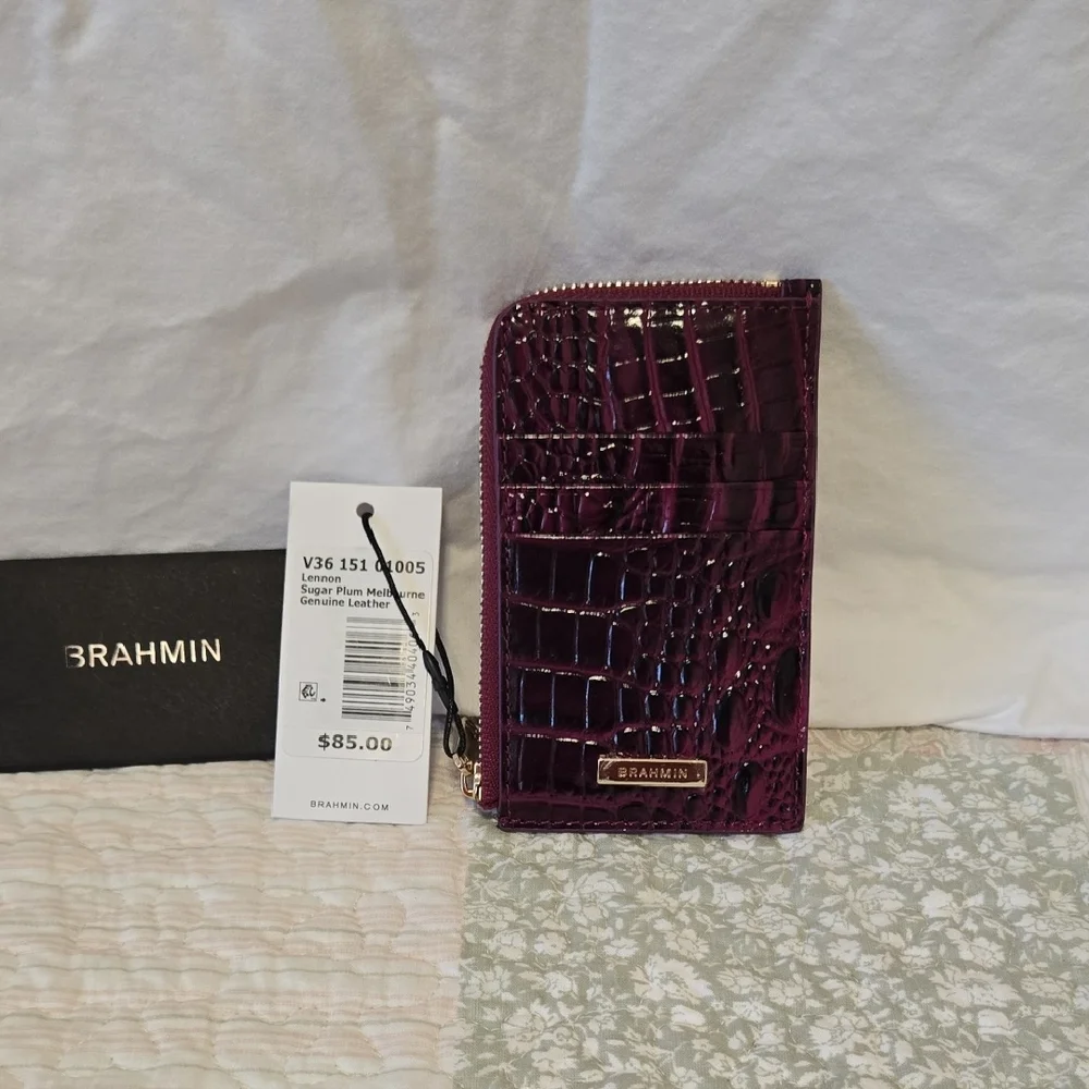 Brahmin Lennon Credit Card Wallet in Sugar Plum Melbourne. NWT. - Picture 2 of 14